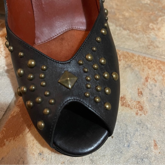 👠 Splendid & Sassy Donald Pliner Black Studded Peep Toe Heels! - Picture 9 of 13